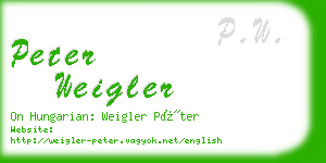 peter weigler business card